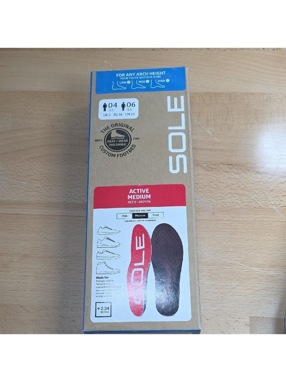 SOLE Active Medium Insoles M3.5-4 W5.5-6
